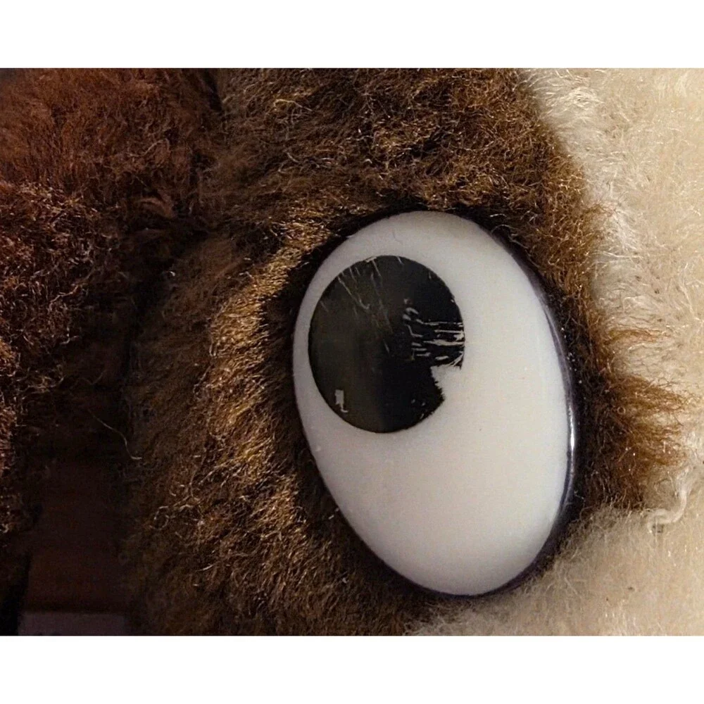 Vintage Commonwealth Ramona Dog Plush Brown White Big Eyes Stuffed Animal 8